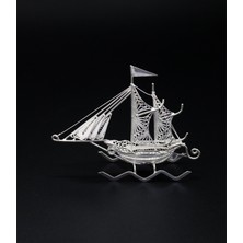 Çift Yelkenli 925 Ayar Gümüş Saf Süper Telkari Elişi Biblo Aksesuar 201024640