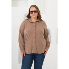 Büyük Beden Gömlek Vizon