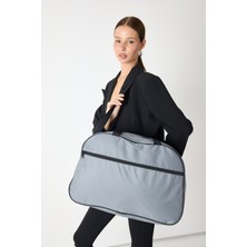 Powerspeed Unisex Gri Önü Fermuarlı Seyehat ve Spor Çantası