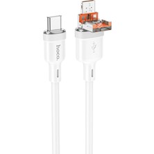 Hoco. U131 1.2m 2in1 USB ve Type-C To Type-C Şarj Data Kablosu - Beyaz