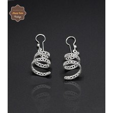 Sallantılı Sarmal Model 925 Ayar Gümüş Telkari Kadın Küpe 201024671
