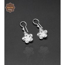 Sallantılı Papatya Model 925 Ayar Gümüş Telkari Kadın Küpe 201024670