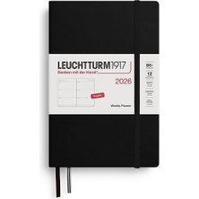 LEUCHTTURM1917 Çanta Boy (B6+) 12 Aylık Haftalık Ajanda 2026 Sert Kapak, Ingilizce, Siyah 372714