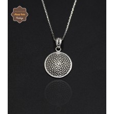 Küçük Halka Model 925 Ayar Saf Gümüş Telkari Kadın Kolye 201024653