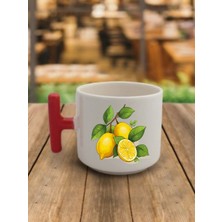 Limon Temalı Kahve Bardağı Kupa Bardak - Seramik Çay, Kahve Hediyelik Bardağı