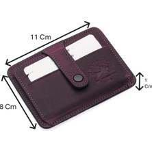 Westpolo Carpi Kağıt Para Bölmeli Unisex Crazy Eskitme Hakiki Deri Kartlık - Mor