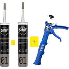 2 Adet Selsil Beyaz Slikon+ 1 Adet Cmc Slikon Tabancası