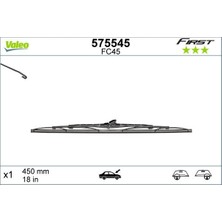 Valeo 575545 - Silecek Süpürgesi 450MM Normal Tip First Üniversal