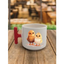 Civciv Görselli Kupa Kahve Bardağı Seramik Kupa - Seramik Çay, Kahve Hediyelik Bardağı