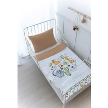 Organik Baskılı Montessori (100X200 Cm) Yorgan Seti  - Iconic Serisi - Kaktüs ve Sevimli Hayvanlar