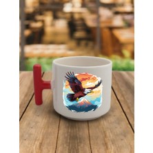 Kartal Görselli Kupa Kahve Bardağı Seramik Kupa - Seramik Çay, Kahve Hediyelik Bardağı