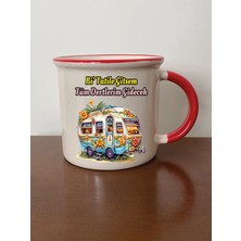 Bi' Tatile Gitsem Tüm Dertlerim Gider Kırmızı Ağızlı Kupa Bardak