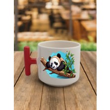 Panda Görselli Kahve Bardağı Seramik Kupa - Seramik Çay, Kahve Hediyelik Bardağı