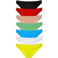 7 Adet Süper Eko Set Likralı Kadın Slip Külot Çok Renkli