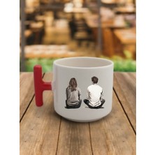 Kadın ve Erkek Görselli Kahve Kupa Bardağı Seramik Kupa - Seramik Çay, Kahve Hediyelik Bardağı