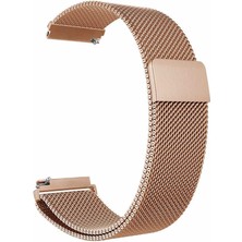 Good Case Huawei Watch Gt 2 (42MM) Uyumlu 20MM Mıknatıslı Hasır Metal Kordon-12 Rose Gold