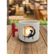 Ayda Sallanan Kadın Baskılı Kahve Bardağı Seramik Kupa - Seramik Çay, Kahve Hediyelik Bardağı