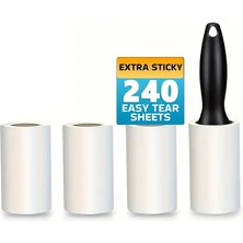 Yapışkanlı Kedi Köpek Tüy Toz Saç Toplayıcı Rulo Aparatı ve Yedek Başlık (60+180 Yaprak)