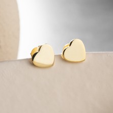 925 Ayar Gümüş Minimal Kalp Küpe