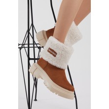 Tonny Black Kadın Taba Rahat Kalıp Kalın Taban Kürklü Bot