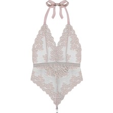 Rose Dantelli Bağlama Detaylı Kadın Body