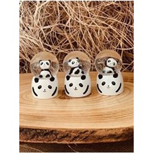 Küçük Boy Panda Kar Küresi Işıklı 6.5 cm ( Lisinya )