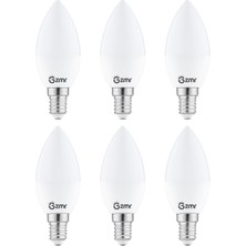 Zmr 120/B.30 6’lı 7W Buji LED Ampul 3000K Günışığı E14 Duy Enerji Tasarruflu ve Uzun Ömürlü Aydınlatma