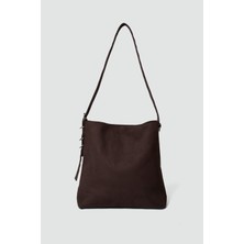 Vague Süet Omuz Çantası Kahve