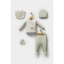 Bebitof %100 Pamuk Sevimli Ördek Desenli 5 Parça Yenidoğan Hastane Çıkışı Zıbın Seti BBTF.YSL.20219