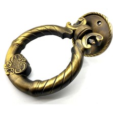 Antika Tarz Dekoratif Pirinç Saray Kapı Tokmağı, Taktak - 97MM, Antik ( Lisinya )