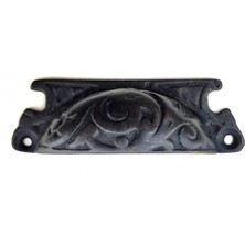 Antika Tarz Dekoratif Pirinç Lale Tas Mobilya Kulbu - 30X90 Mm, Oksit ( Lisinya )