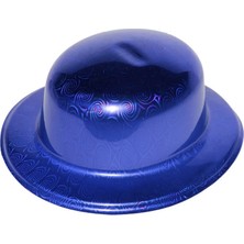 Mavi Renk Hologramlı Plastik Yuvarlak Melon 27X24 cm - Lisinya