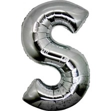 S Harf Folyo Balon Gümüş Renk  40 Inç - Lisinya