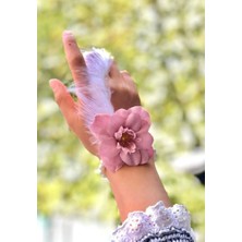 Bride To Be Nedime Gelin Bilekliği Tüy ve Inci Boncuk Detaylı Pembe Renkli Bekarlığa Veda Partisi Bilekliği 10 Adet - Lisinya