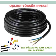 Öznur Kablo 5-50 Metre Arası 3x4 Ttr Yüzde Yüz Tam Bakır Tse Li Kalin Kablodur.