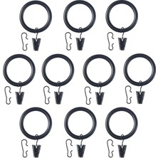 Syrlig Perde Halkası Seti Siyah 38 mm 10 Adet