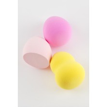 Resveq 3 Adet Yumurta Silindir Makyaj Süngeri-Renkli
