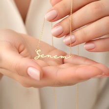 İndigo Takı Yatay Imza Isimli Gümüş Kolye