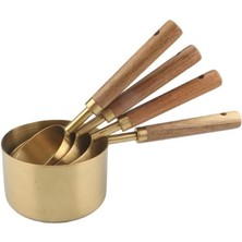 Özel Üretim Akasya Ağacı Saplı Paslanmaz Çelik 4'lü Ölçü Kaşığı Seti – Lüks ve Şık Tasarım, Otantik Renk, 1,5 Ml, 5 Ml, 15 ml ve 25 ml Ölçülerinde