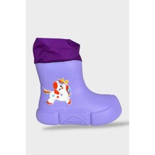 Çocuk Kışlık Su Geçirmez Yağmur Botu Lila - Mor