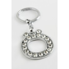 Resveq Gümüş Renkli Taşlı Harf Anahtarlık-Ö