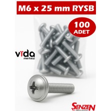 M6X25 Pul Başlı Rysb Vida – 100’LÜ Vida Tr