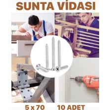 Sunta Ağaç Vidası 5 x 70 - 10 Adet Vida