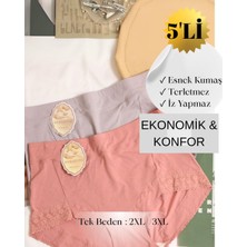 5li Ipek Karışımlı Bambu Kumaş Ithal Çamaşır Yüksek Bel Külot, Iz Yapmayan, Terletmeyen