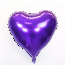 Kalp Balon Folyo Mor 45 cm 18 Inç - Lisinya