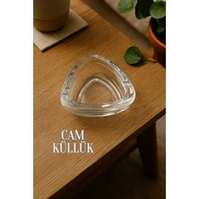 Lale Yuvarlak Cam Kristal Lüks Küllük - Yuvarlak Kül Tablası - Yuvarlak Kül Tabağı