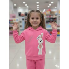 Mia Butiks Tavşan Nakışlı Kapüşonlu Kız Çocuk Takım