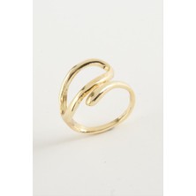 Resveq Oval Metal Yüzük-Sarı