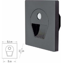 Sensörlü Koridor Aydınlatma 1W CT-5170 Siyah 3200K (Gün Işığı)