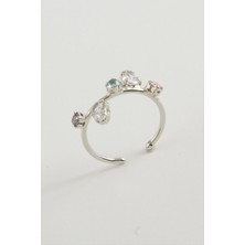 Resveq Oval Renkli Taşlı Yüzük-Sarı